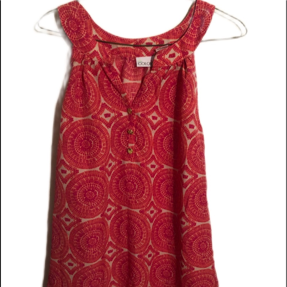 Color size s sleeveless multicolored blouse